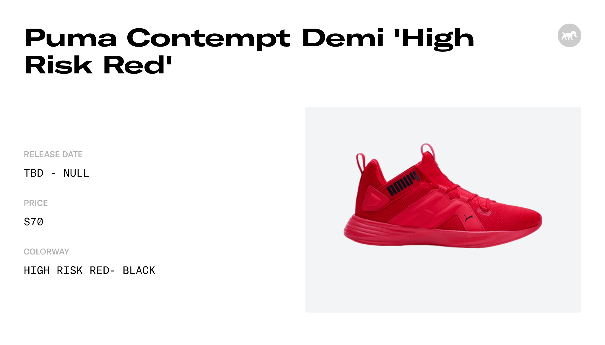 Puma Contempt Demi 'High Risk Red' - 193160-05 Release Info