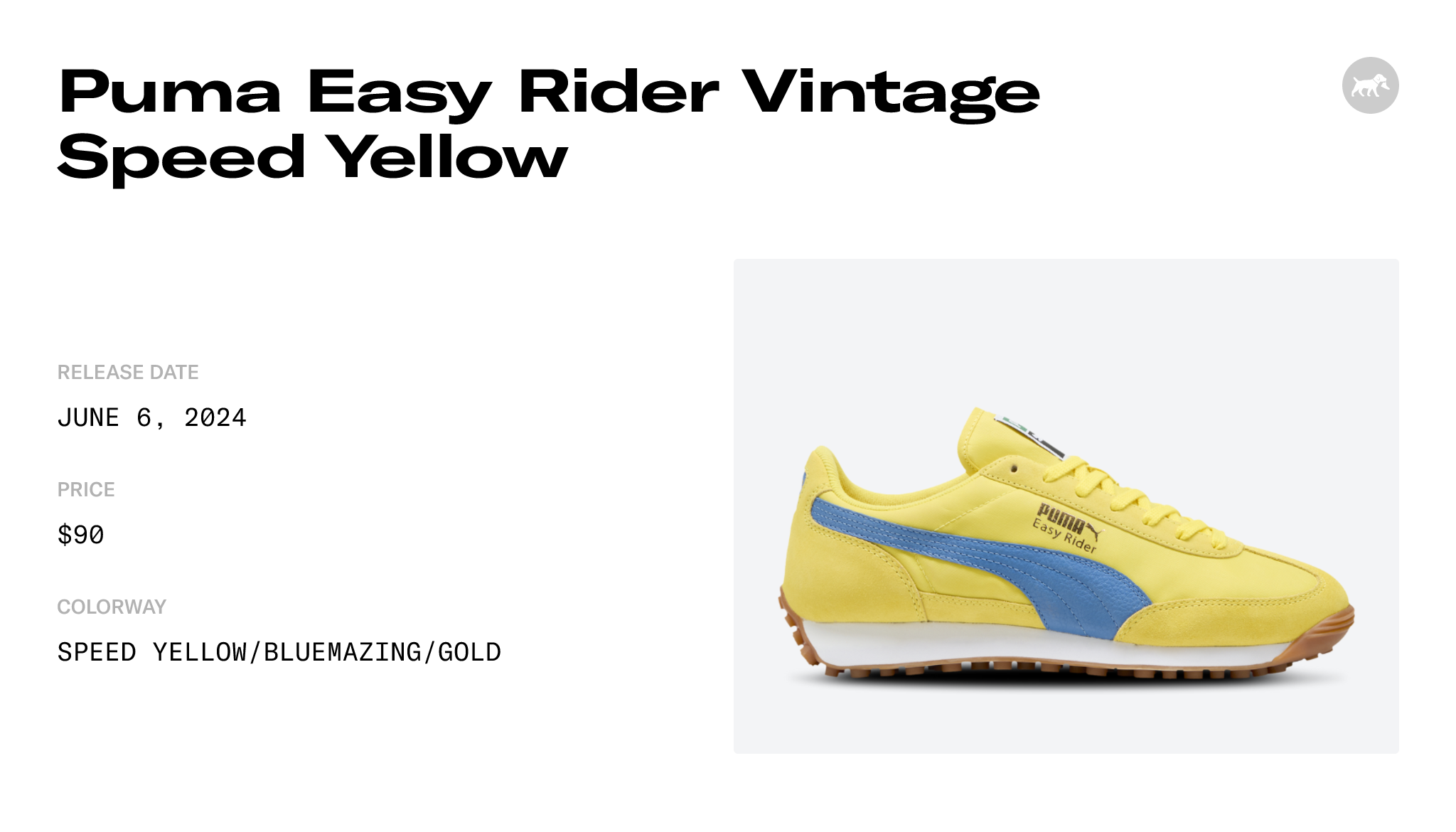 Puma Easy Rider Vintage Speed Yellow - 399028-20 Raffles & Where to Buy