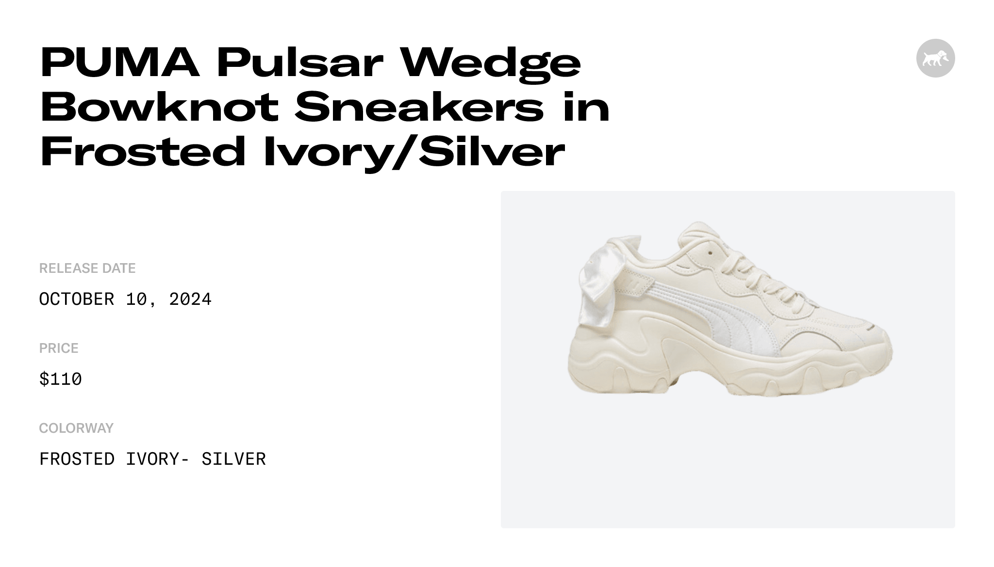 PUMA Pulsar Wedge Bowknot Sneakers in Frosted Ivory/Silver - 400975-01