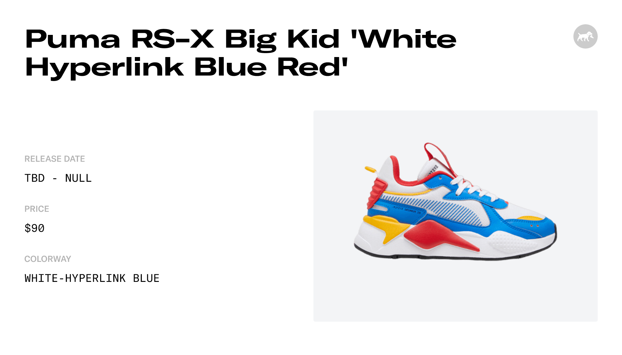Puma RS-X Big Kid 'White Hyperlink Blue Red' - 395557-06 Release Info