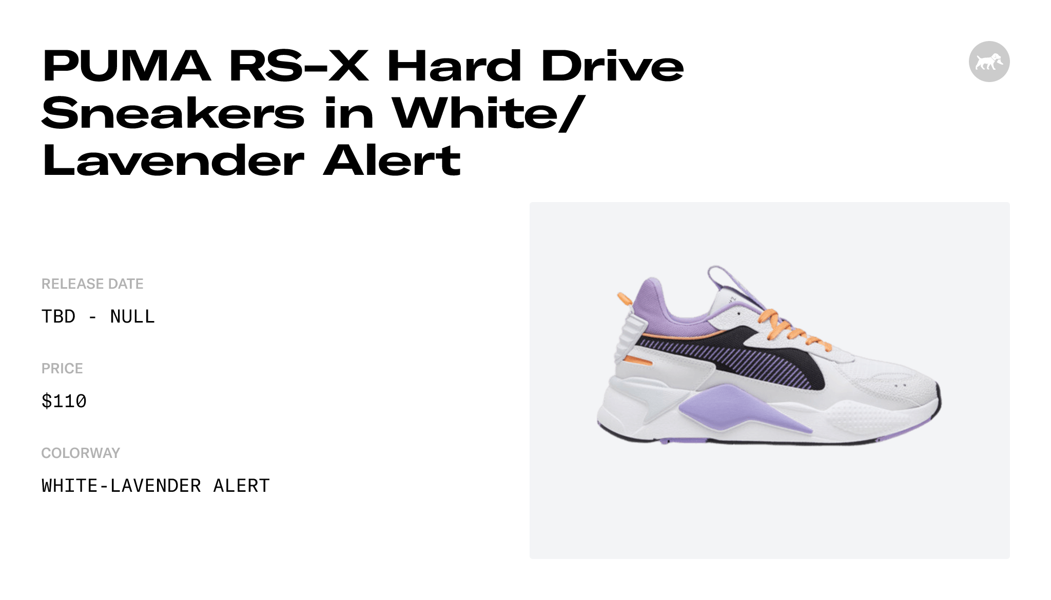 PUMA RS-X Hard Drive Sneakers in White/Lavender Alert - 369818-16