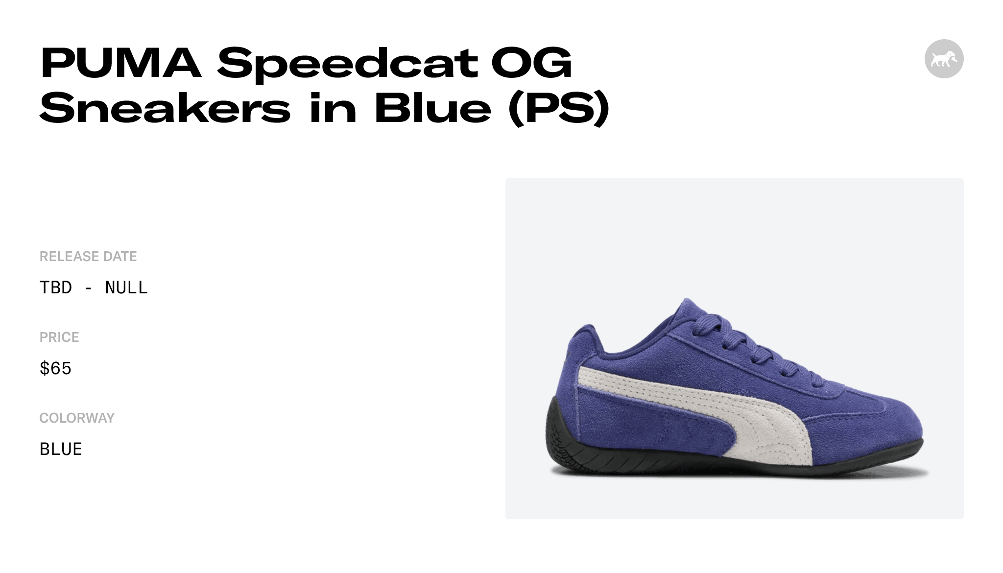 PUMA Speedcat OG Sneakers in Blue (PS) - 401699-07 Release Info