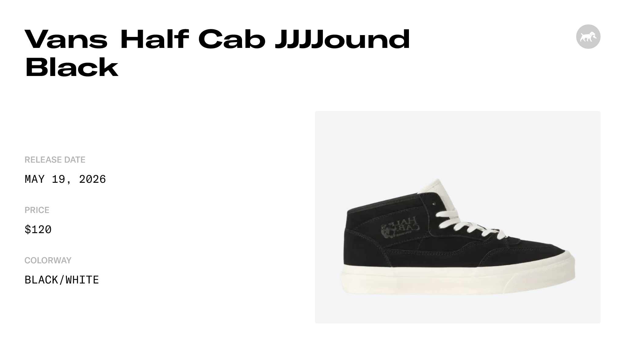 Vans Half Cab JJJJound Black - VN000S86BLA Raffles & Where to Buy