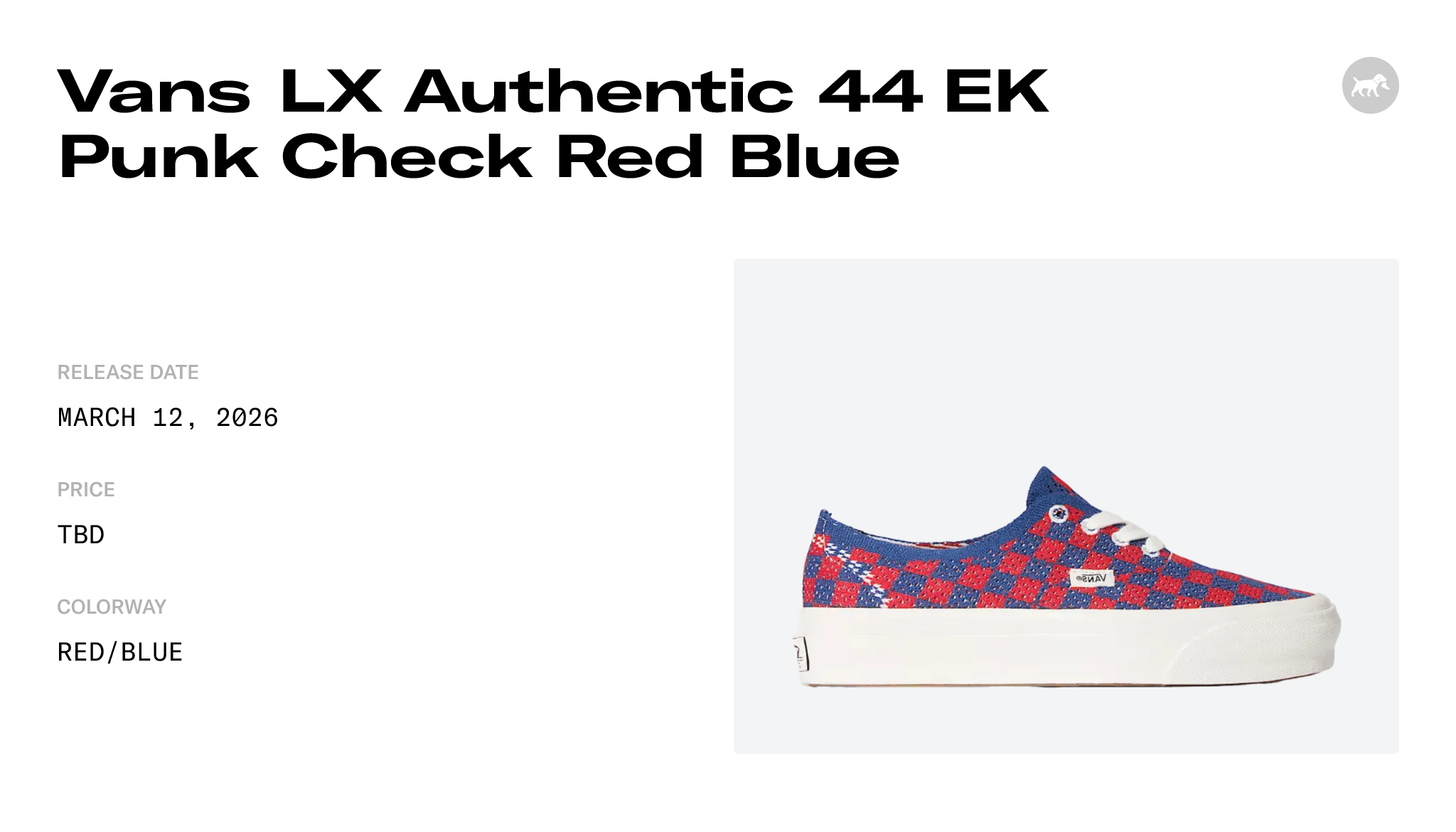 Vans LX Authentic 44 EK Punk Check Red Blue - VN000EJCRDB