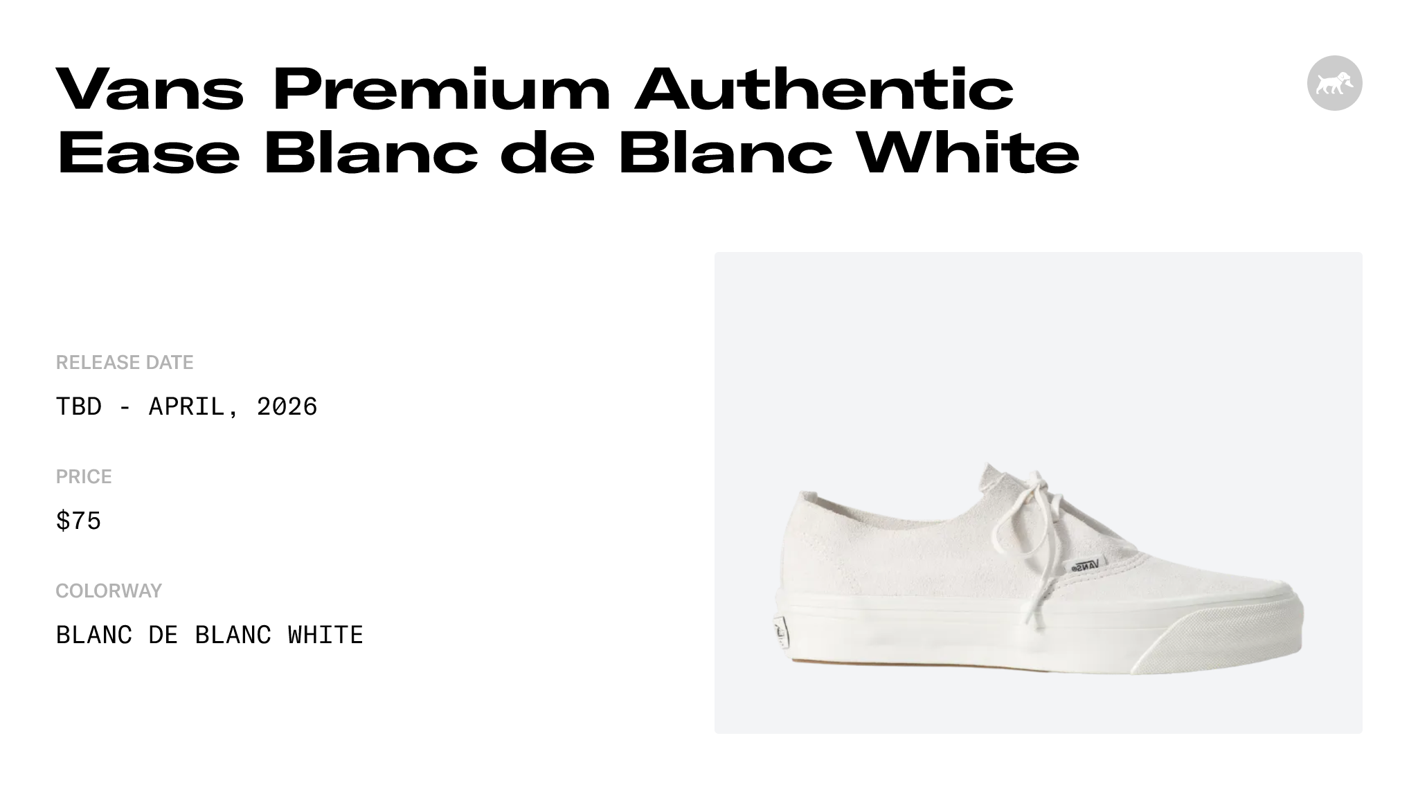 Vans Premium Authentic Ease Blanc de Blanc White - VN000ECPJVY