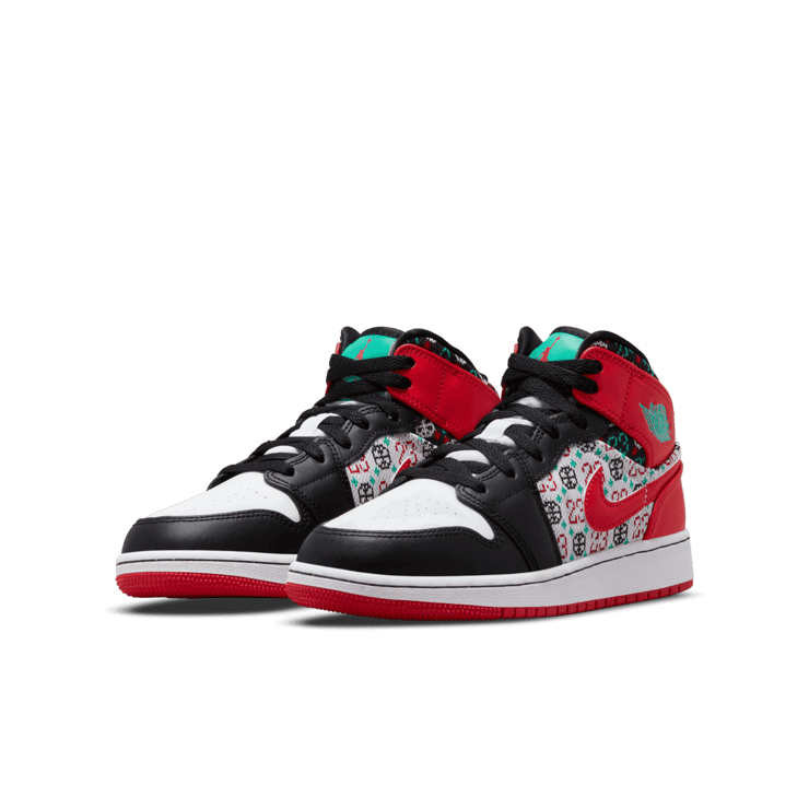 Jordan 1 Mid Ugly Christmas Sweater (GS) Angle 2