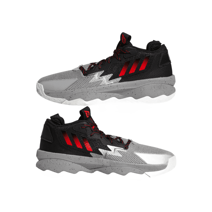 adidas Dame 8 Basketball Shoes Grey Three Angle 5