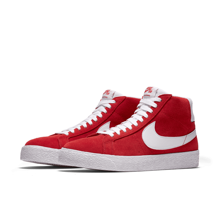 Nike SB Blazer Mid Red Suede (2017) Angle 2