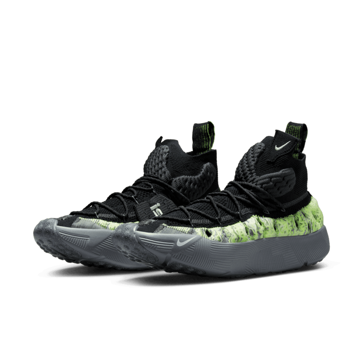 Nike ISPA Sense Flyknit Black Green Angle 2