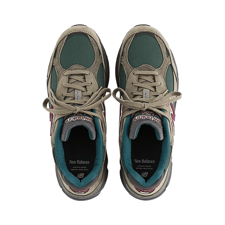 New Balance 990v3 Made In USA By Teddy Santis Olive Green Angle 0