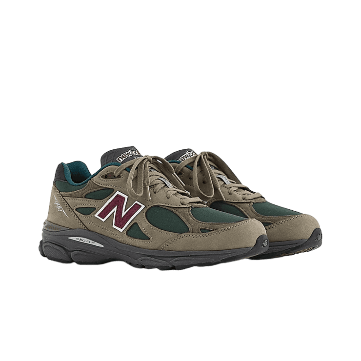 New Balance 990v3 Made In USA By Teddy Santis Olive Green Angle 2