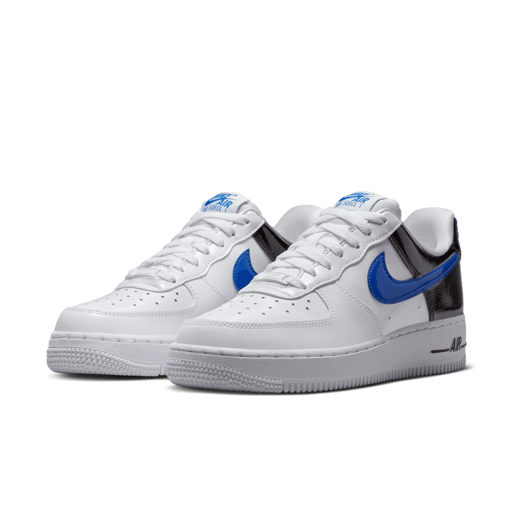 Nike Air Force 1 Low Patent White Black Blue (W) Angle 2
