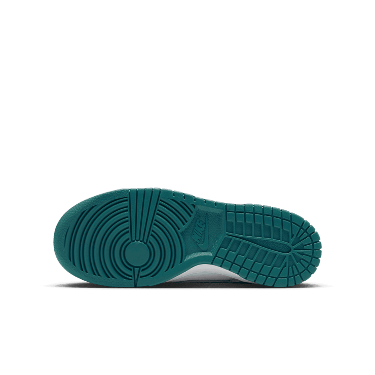 Nike Dunk Low White Silver Green (GS) Angle 0