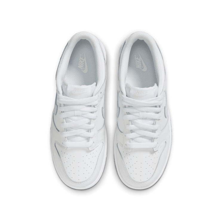 Nike Dunk Low White Silver Green (GS) Angle 1