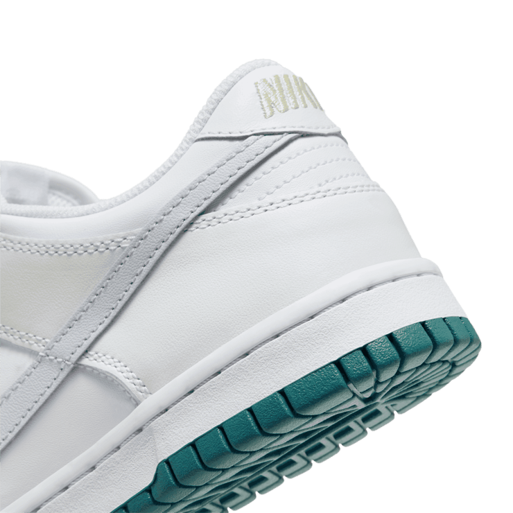 Nike Dunk Low White Silver Green (GS) Angle 5