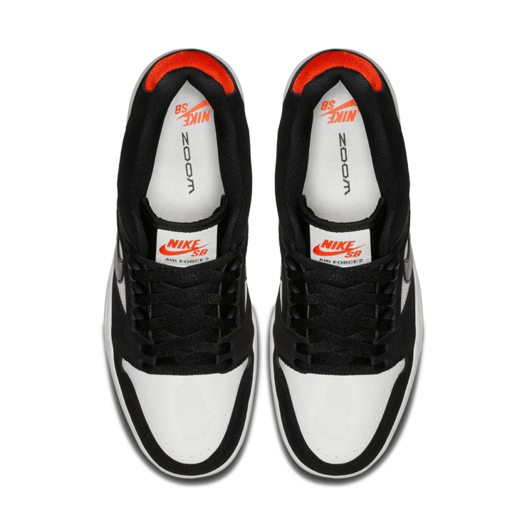 Nike SB Air Force 2 Low Black White Habanero Red Angle 1