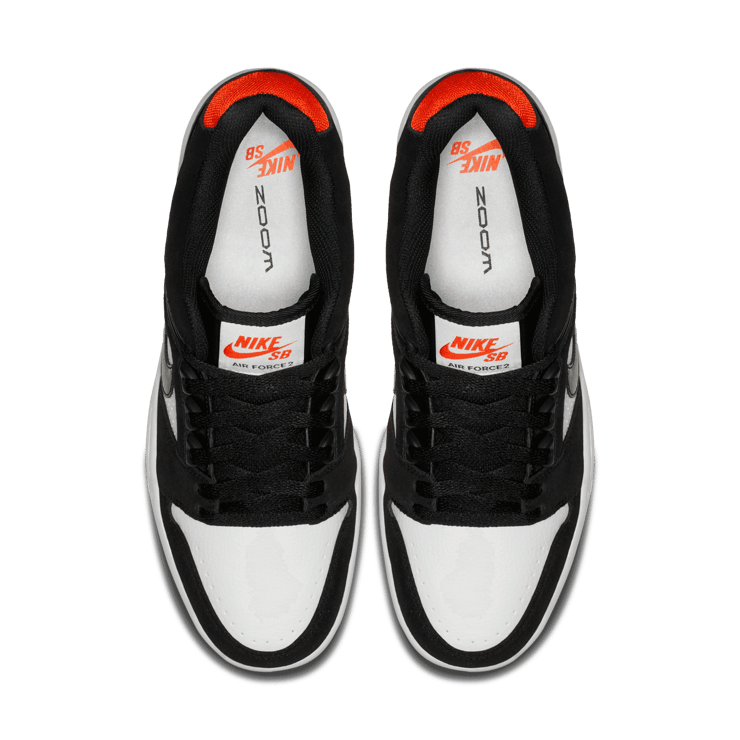Nike SB Air Force 2 Low Black White Habanero Red Angle 1