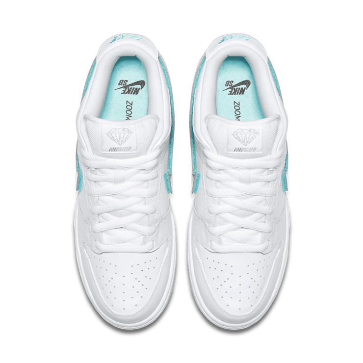 Nike SB Dunk Low Diamond Supply Co White Diamond Angle 1