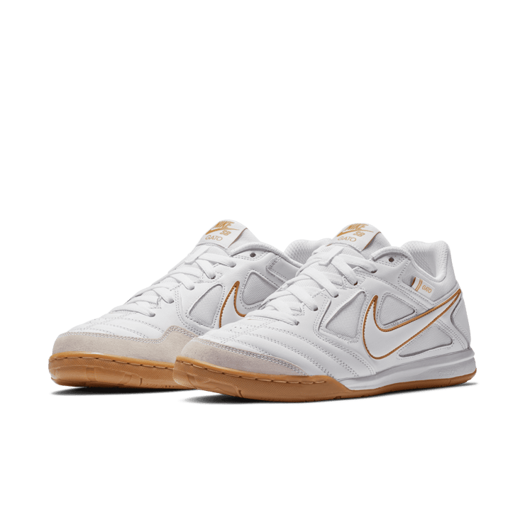 Nike SB Gato White Metallic Gold Angle 2