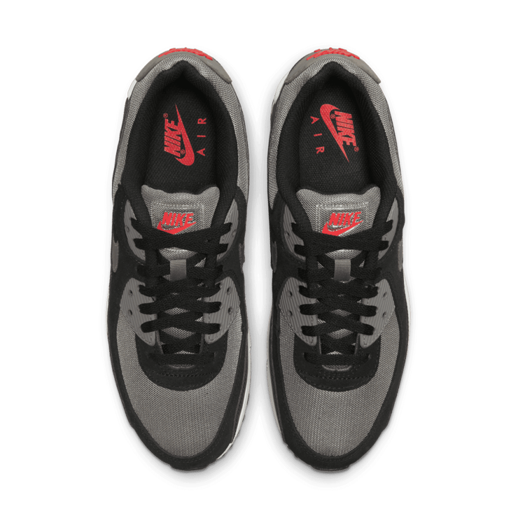 Nike Air Max 90 Black Flat Pewter Picante Red Angle 2