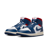 Air Jordan 1 Mid White French Blue Gym Red (W) Angle 2