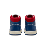 Air Jordan 1 Mid White French Blue Gym Red (W) Angle 3
