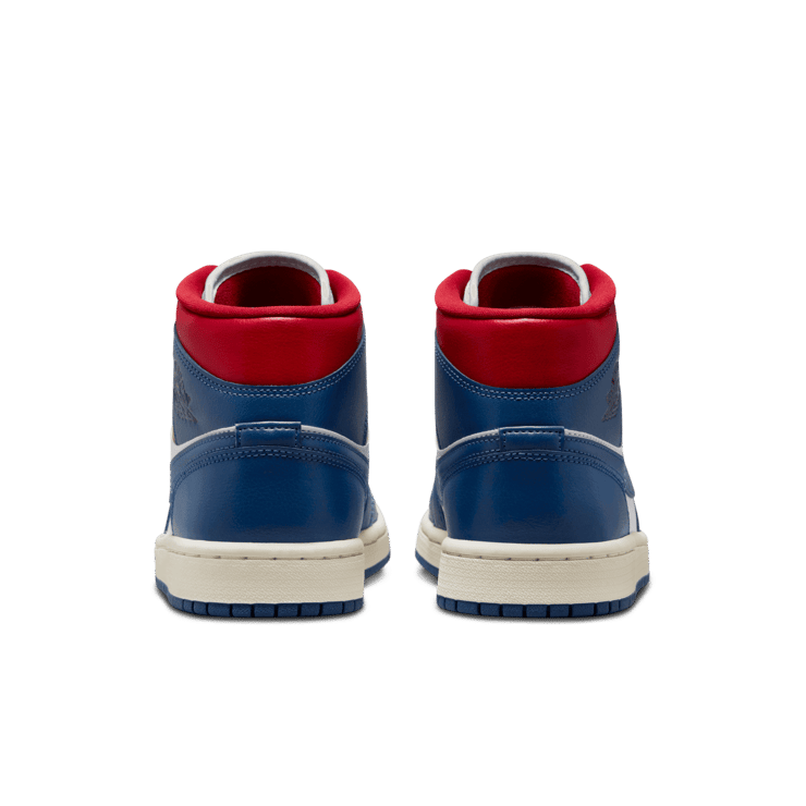 Air Jordan 1 Mid White French Blue Gym Red (W) Angle 3