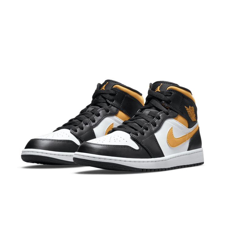 Jordan 1 Mid White Pollen Black Angle 2