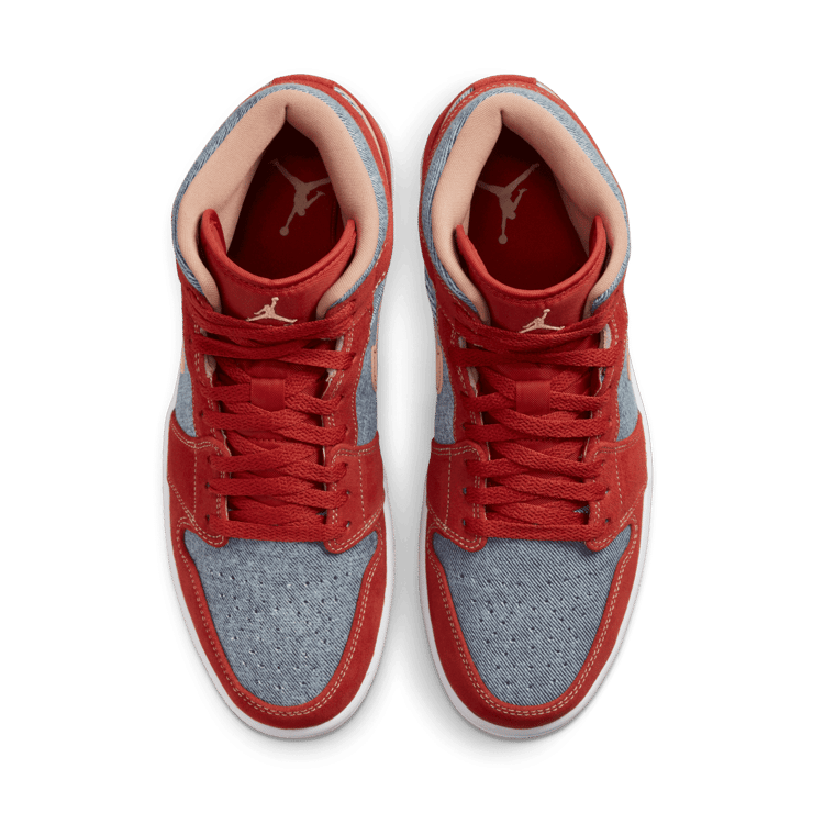 Jordan 1 Mid Denim Red Angle 1