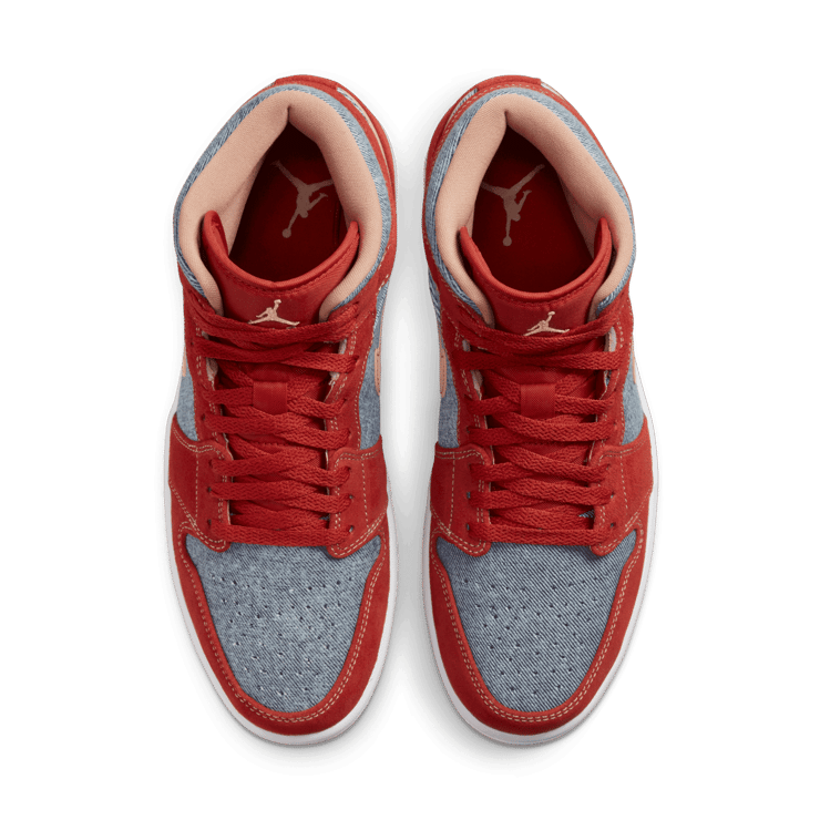 Jordan 1 Mid Denim Red Angle 1