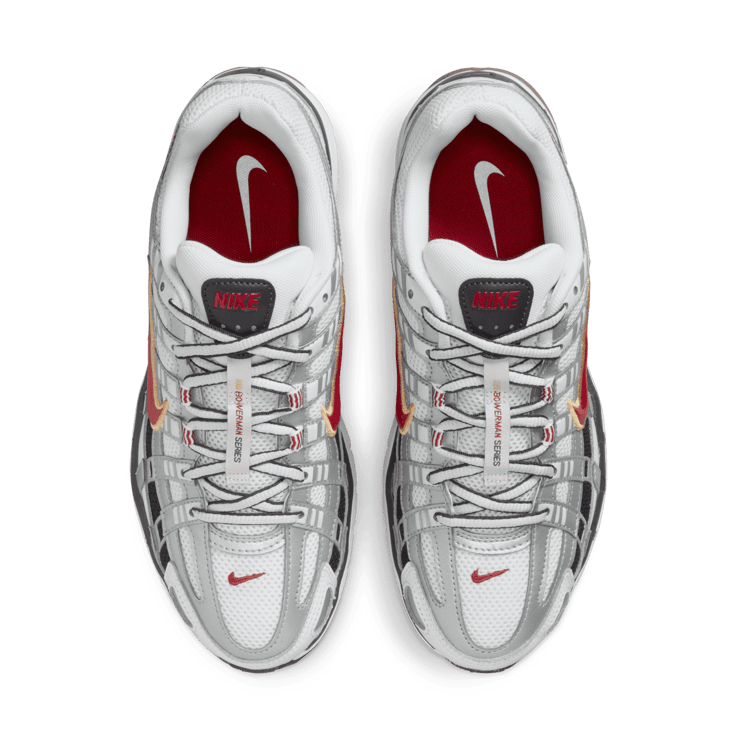 Nike P-6000 White Varsity Red Metallic Platinum (W) Angle 1