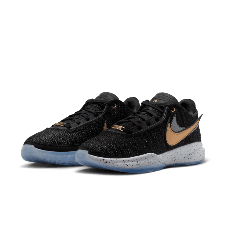 Nike LeBron 20 Black Metallic Gold Angle 2