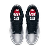 Nike SB Dunk Low Supreme Jewel Swoosh Silver Angle 1