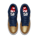 Nike SB Dunk Low Supreme Jewel Swoosh Gold Angle 1