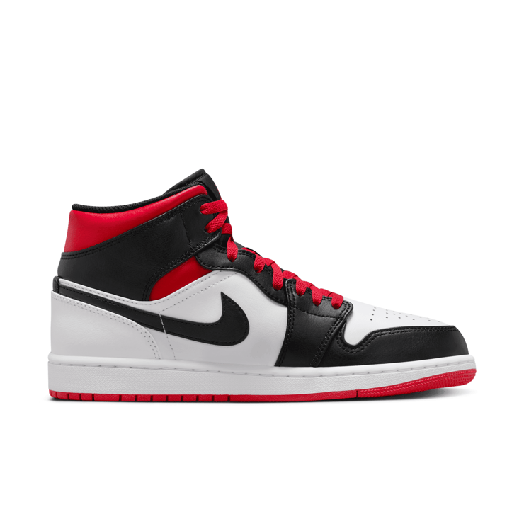 Air Jordan 1 Mid White Gym Red Black Angle 0