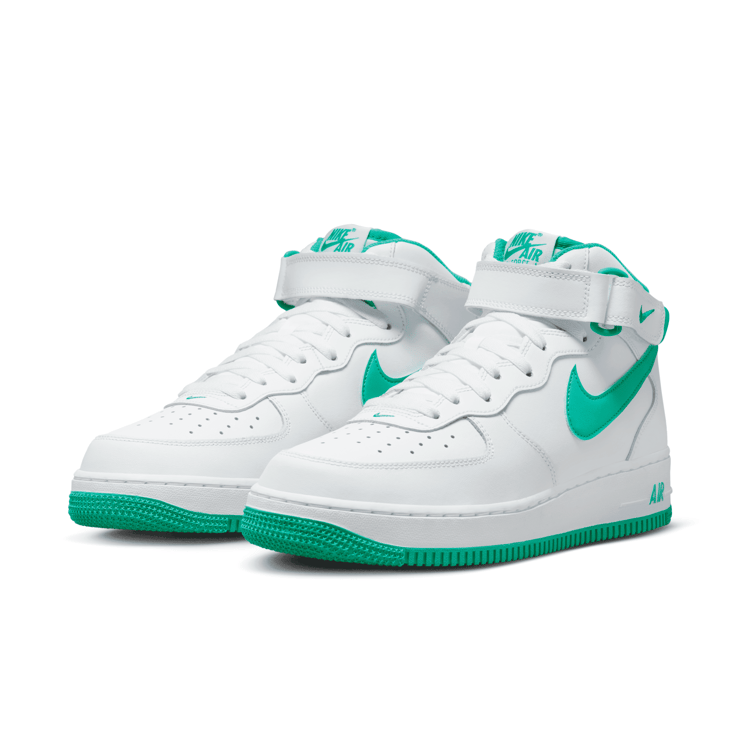 Nike Air Force 1 Mid White Clear Jade Angle 2