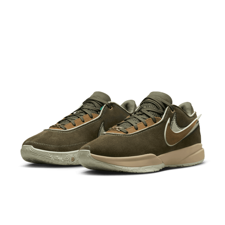 Nike LeBron 20 Olive Suede Angle 2