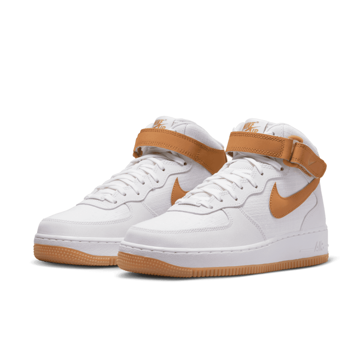 Nike Air Force 1 '07 Mid Summit White Desert Ochre Angle 2