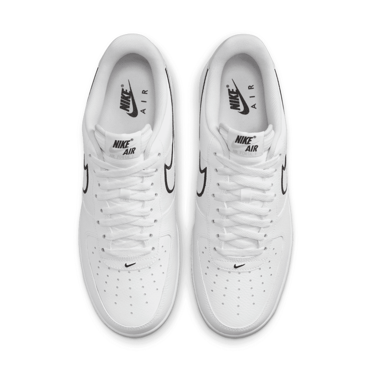Nike Air Force 1 '07 Low Embroidered Swoosh White Black Angle 2