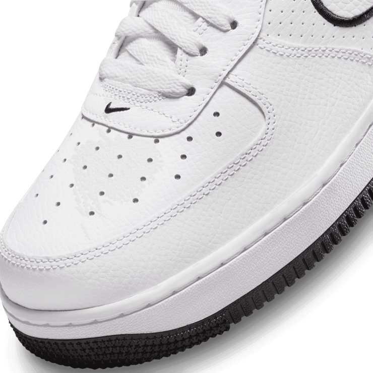 Nike Air Force 1 '07 Low Embroidered Swoosh White Black Angle 5