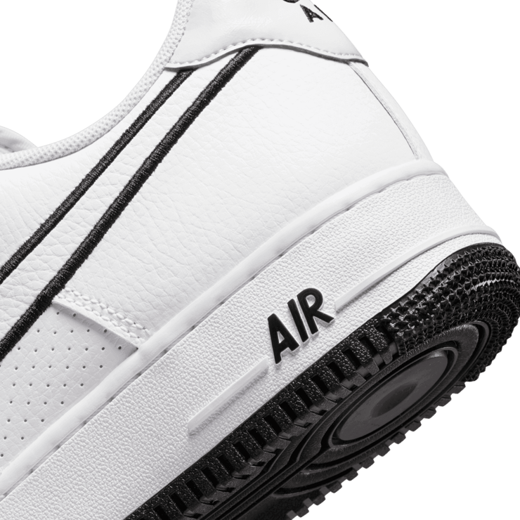 Nike Air Force 1 '07 Low Embroidered Swoosh White Black Angle 6