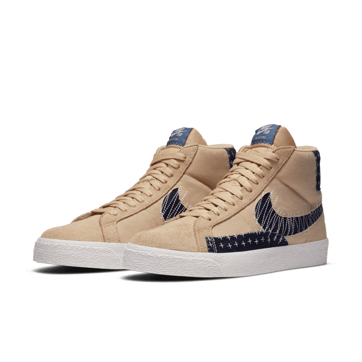 Nike SB Zoom Blazer Mid Sashiko Sesame Angle 2