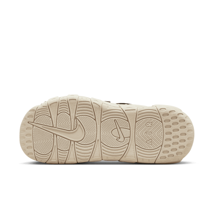 Nike Air More Uptempo Slide Black Multi-Color Sanddrift Angle 0