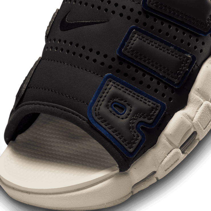 Nike Air More Uptempo Slide Black Multi-Color Sanddrift Angle 2