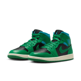 Air Jordan 1 Mid Black Lucky Green Aquatone (W) Angle 2