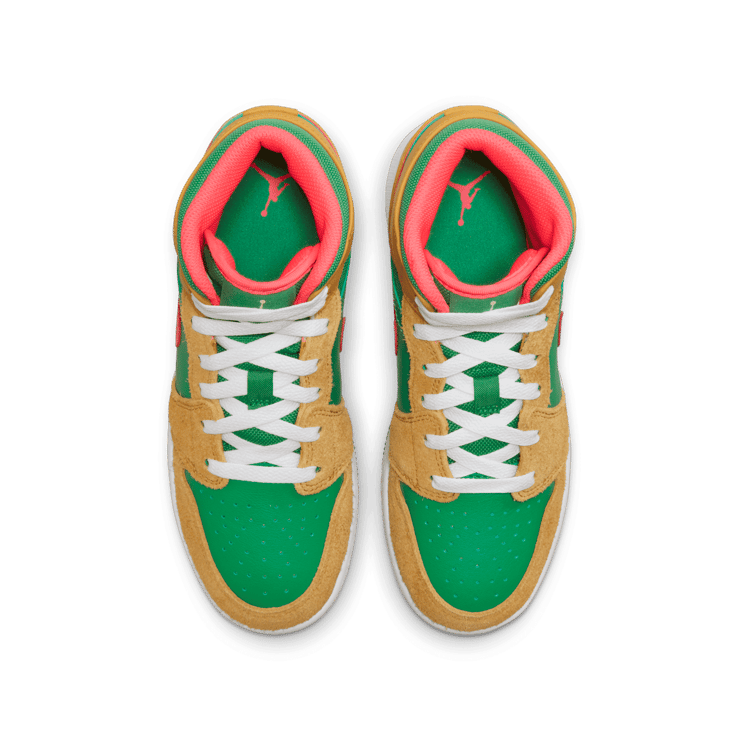 Air Jordan 1 Mid SE Wheat Watermelon (GS) Angle 1