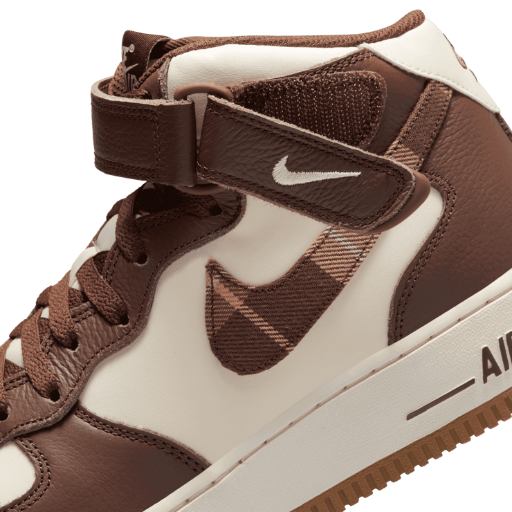 Nike Air Force 1 '07 Mid Brown Plaid Angle 6