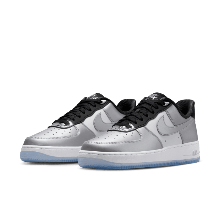 Nike Air Force 1 '07 Low Metallic Silver Black (W) Angle 2