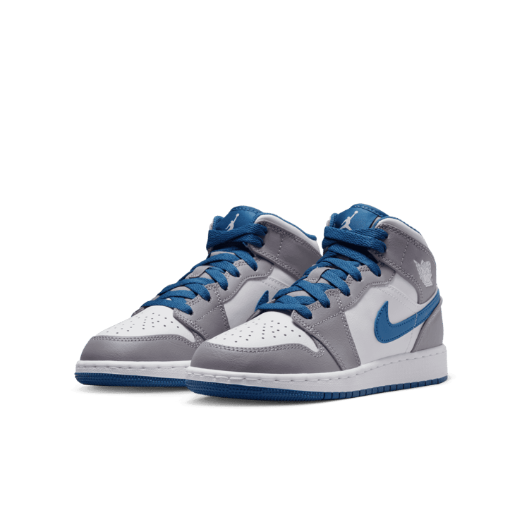 Air Jordan 1 Mid True Blue (GS) Angle 2
