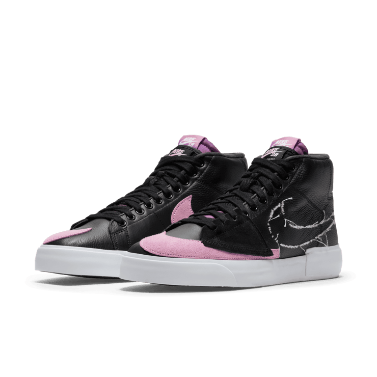 Nike SB Zoom Blazer Mid Edge Black Pink Rise Angle 2